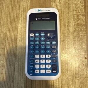Texas Instruments TI-34 MultiView Scientific Calculator - Blue/White New Battery
